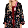 3/4 Sleeve Kimono with Burnout : Johnmarkclothing.com