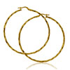 Filled Twist 50mm Hoop Earrings - Shiels