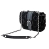 Amazone Black Velour Womens Crossbody Bag - WatchMaxx