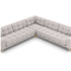 Bali 6-Seater Velvet Corner Sofa Gold Legs | Delogh.it