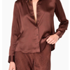 Crosby Silk Blouse Chocolate | Cami NYC