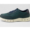 Dave Navy Leather Lace Up Flats - Mathers