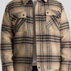 Ecru Padded Check Zip Thru Jacket | JohnnyBigg