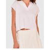 Grid Stitch Johnny Collar in White : Autumn Cashmere