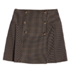 Houndstooth Short Pleated Skirt - Albaray