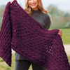 Inishmore Wrap Crochet Kit Eggplant | AnniesAttic