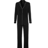 Long-sleeved Viscose Classic Black Pajamas - Loungerie