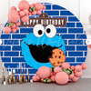 Monster Blue Round Birthday Backdrop | Lofarisbackdrop.com