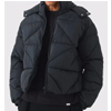  Nylon Panelled Hooded Puffer Jacket : Boohooman