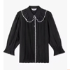 Silk Cotton Frill Collar Shirt : Broraonline.com
