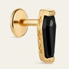 Solid Gold Black Coffin Flat Back Stud : KosinerJewelry