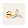 Solid Gold Trinity Knot Flat Back Stud - Kosiner Jewelry
