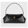 T-Lock Leather Shoulder Black - Toteme