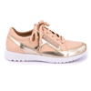 Womens TwoTone Beige And Gold Sneakers - Degriff Stock
