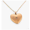 Yellow Gold Heart Locket Pendant Necklace - Trumpet And Horn