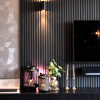 Acoustic Slat Wall Panel Black Oak : Aku Woodpanel