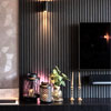 Acoustic Slat Wall Panel Black Oak , Aku Woodpanel