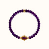 Amethyst Hamsa Gold Bracelet | Karma And Luck