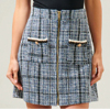 Audrey Tweed Zip Up Mini Skirt : Sugarlips.com