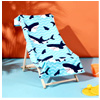 OHS Shark Print Beach Towel - Online Home Shop