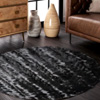 Black Fox Fur Round Carpet : kareliasandsons.com