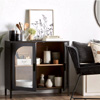Black Wooden Buffet with Glass Doors : Bouclair