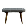 Deep Button Grey Tweed Bench : LivingWithLuxury