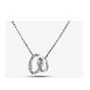 Diamond Link Circle Pendant Necklace | Thejewelhut.co.uk