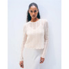 Cotton Pointelle Crewneck | WhiteAndWarren