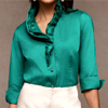 Edith Stretch Matte Sateen 3/4 Sleeve Shirt : Fox Croft