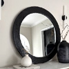 Elowyn Large Black Wood Round Mirror : William Wood Mirrors
