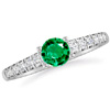 Round Emerald Side Stone Engagement Ring : Inspereza