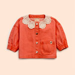 Eyelet Collar Denim Jacket - Easy Peasy