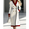  Fashionable Red Colorblock Midi Dress : Oyrosy