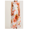 Floral Linen Silk Sleeveless Midi Dess : VeronikaMaine