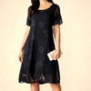 Floral Sheer Chiffon Knee-Length A Line Dress : VVcloth