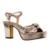 Gold Sandal Mid-Heel Platform : Nina Shoes
