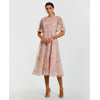  Flutter Sleeve Embroidered Midi Dress | MacDuggal