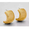 Gold Curved Earrings : QuizClothing