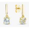 Gold Tone Blue Topaz Dropper Earrings : Burrells