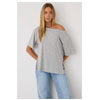 Grey Stripe One Shoulder Top | Ally Fashion