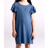 French Terry Ruffled Dress : Poshpeanut.com