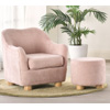 Kai Blush Kids Armchair with Ottoman : Fantasticfurniture.com