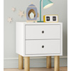 Kids White Scandi 2 Drawer Bedside Table : Furniture123