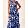 Leaf Print Drawstring Maxi Dress : Ador
