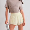 Lemon White Running Shorts - Aimn