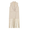 Long Sleeveless Dress With Fringe : Imperial Fashion