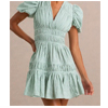 Mini Green Dress With A Plunging Neckline - Club L London