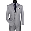 Button Modern Fit Suit In Light Grey - Signature Menswear