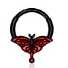 Red Moth Segment Septum Ring : Oufer Body Jewelry